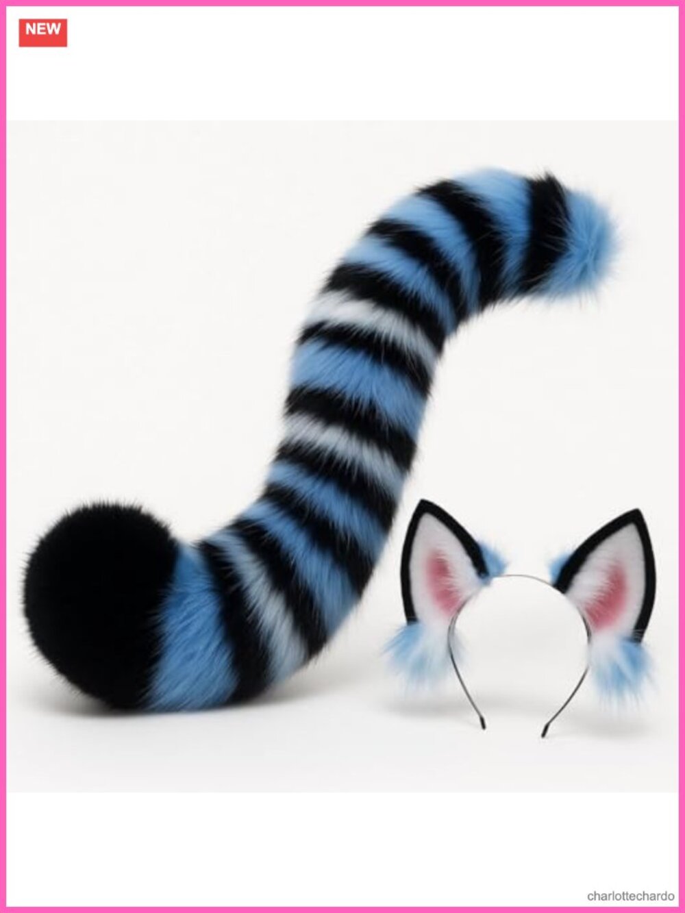 Tiger Ears Tail Set Furry Costume Accessory Adjustable Headband